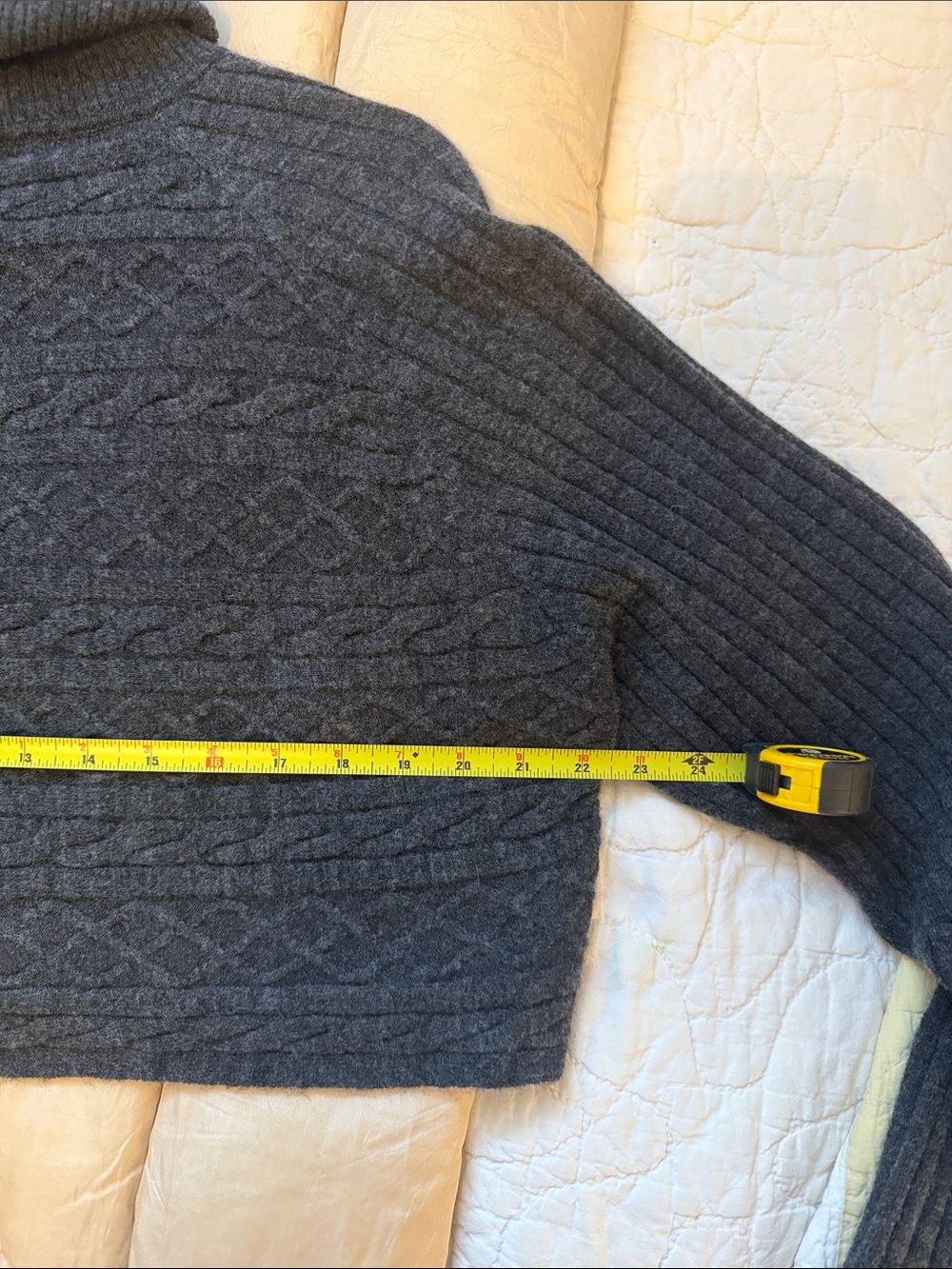 AllSaints Black Cropped Cable Knit Turtleneck Sweater - Picture 7 of 8